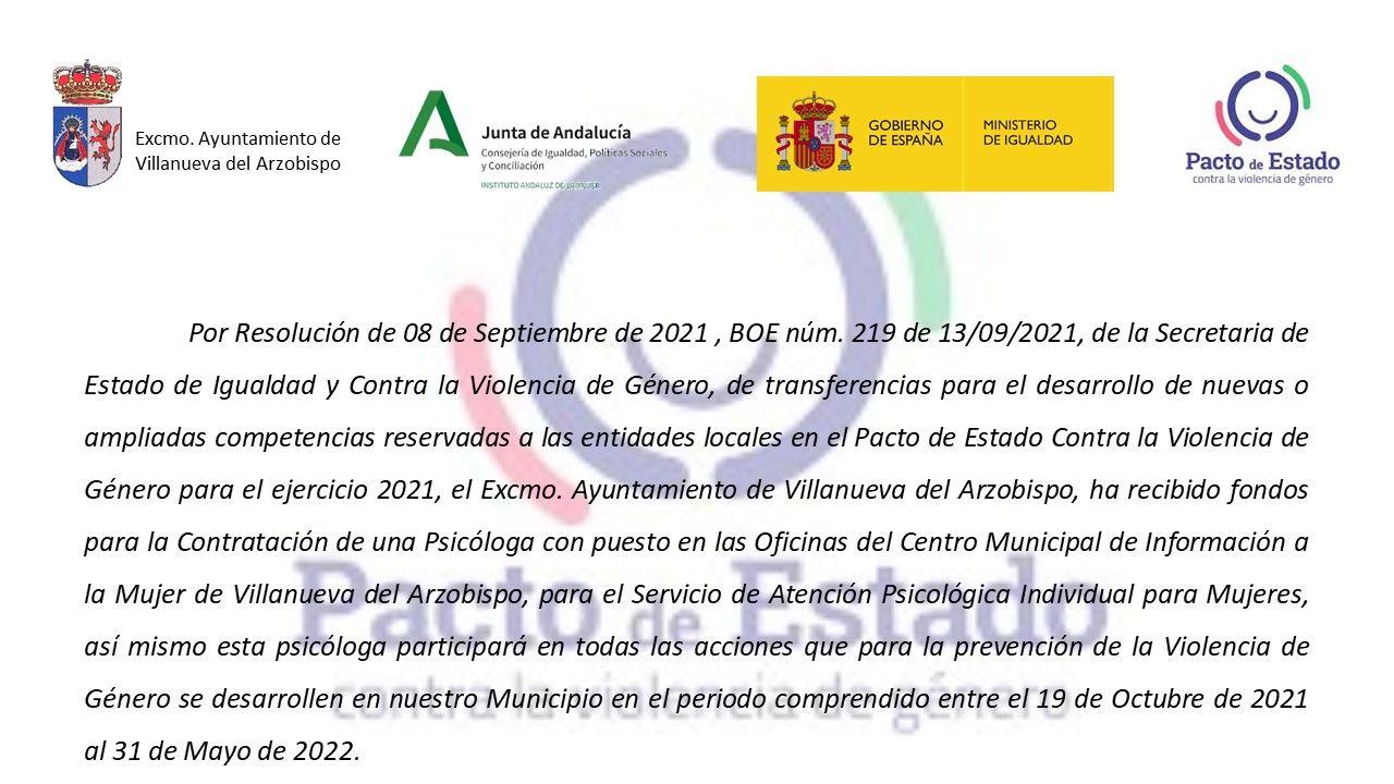 PACTO DE ESTADO CONTRA LA VIOLENCIA DE GÉNERO EN SU CONVOCATORIA 2021 ...